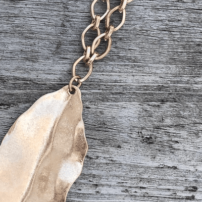 Long Leaf Chain Link Necklace