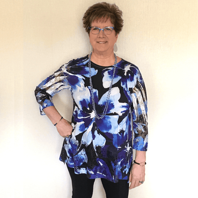 Blue Floral Magic Top
