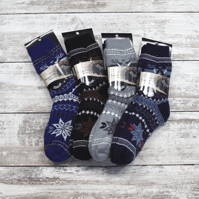 Men's White Tail Snowflake Thermal Sock