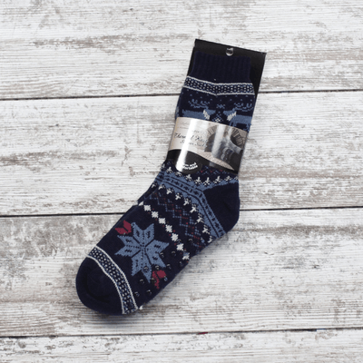 Men's White Tail Snowflake Thermal Sock