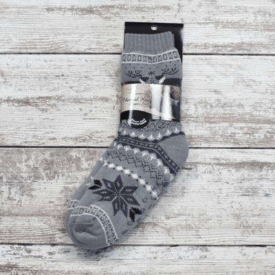 Men's White Tail Snowflake Thermal Sock