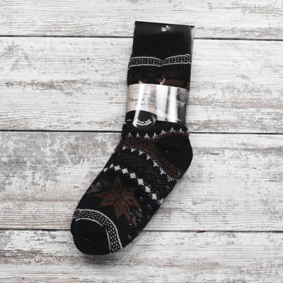 Men's White Tail Snowflake Thermal Sock