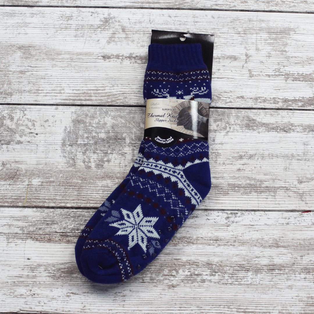 Men's White Tail Snowflake Thermal Sock