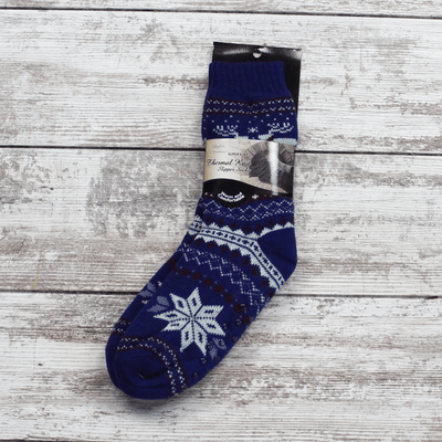 Men's White Tail Snowflake Thermal Sock
