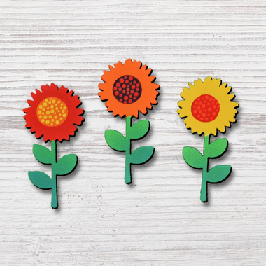 3 Pack Sunflower Stem Magnets