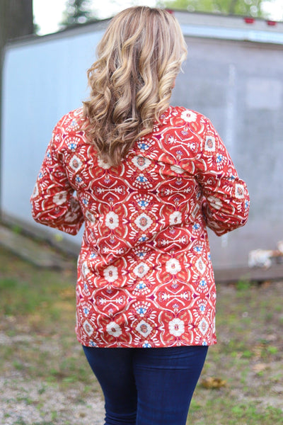 printed front detail shirt