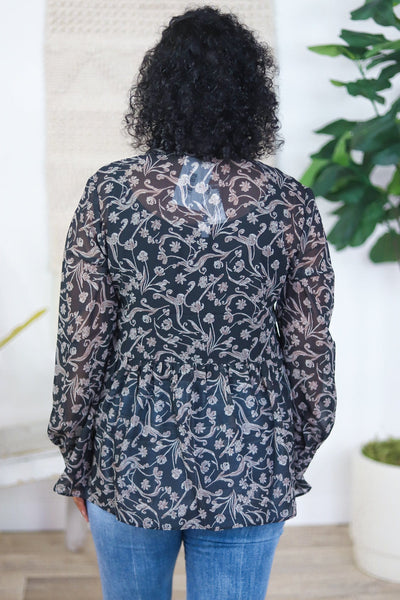 Fleur Chiffon Babydoll Blouse