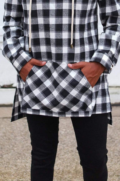 black and white plaid sweatshirt