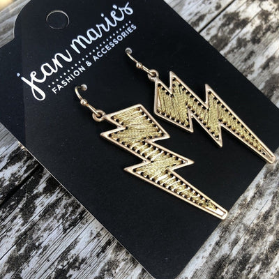 Gold Lightning Bolt Earring