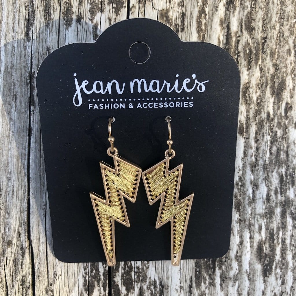 Gold Lightning Bolt Earring