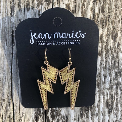 Gold Lightning Bolt Earring