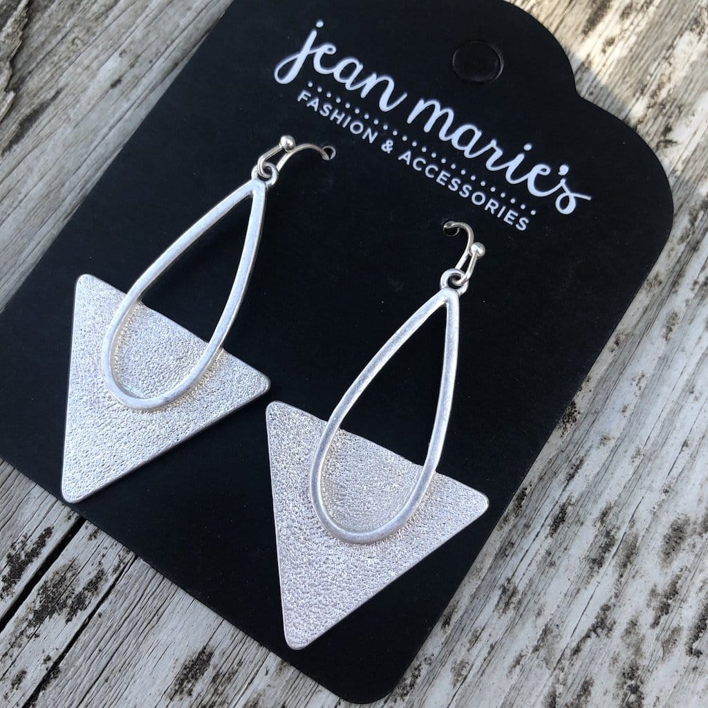 Silver Modern Triangle Earring