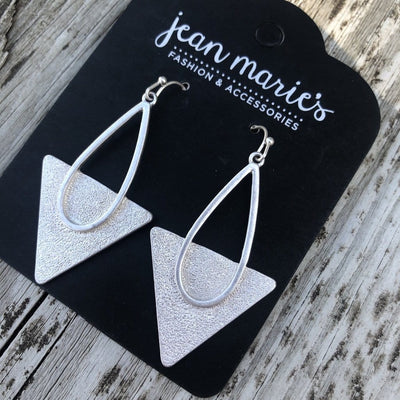 Silver Modern Triangle Earring