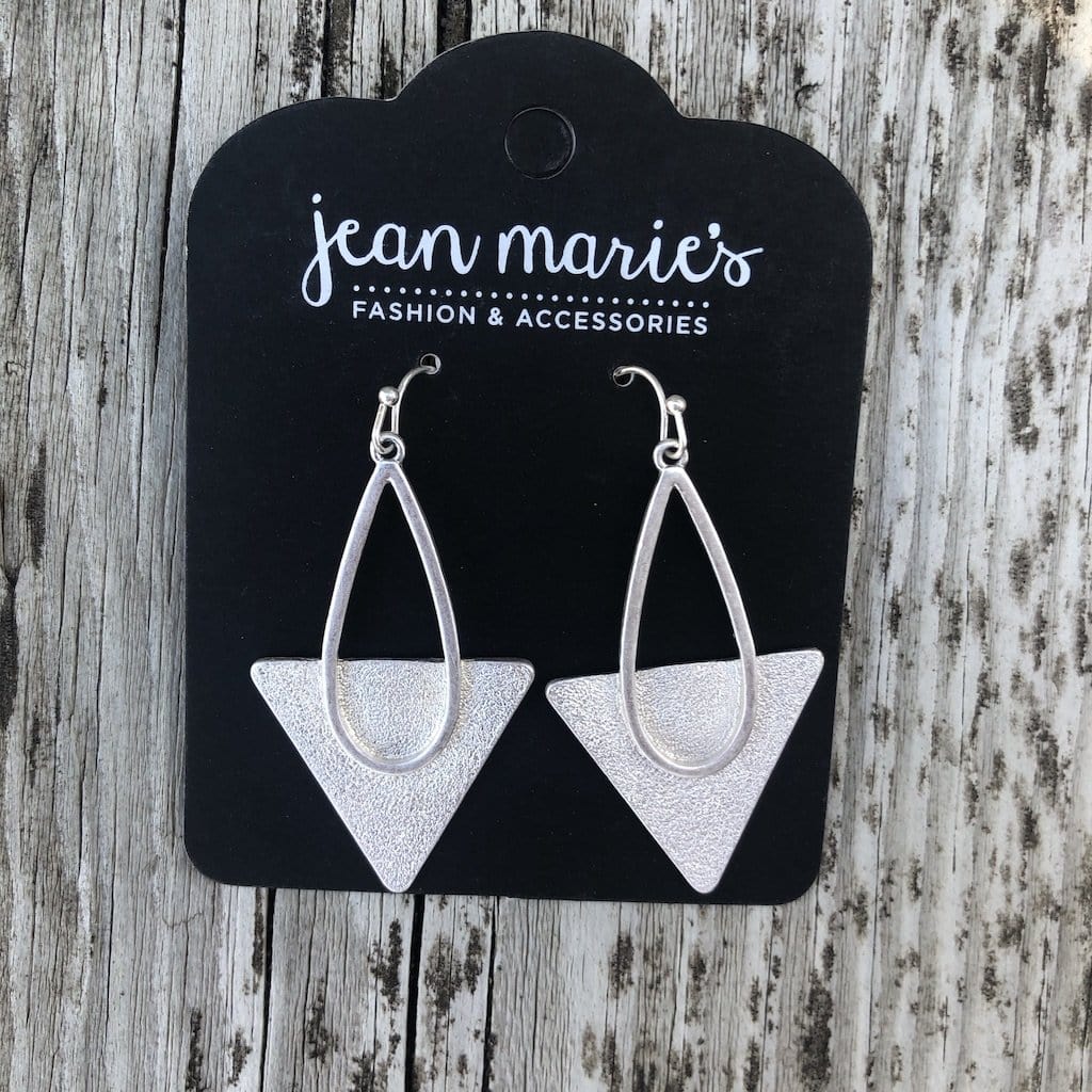 Silver Modern Triangle Earring