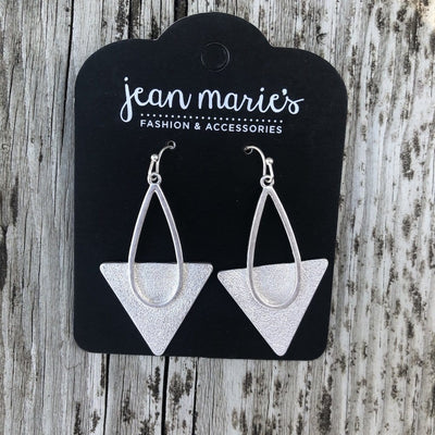 Silver Modern Triangle Earring