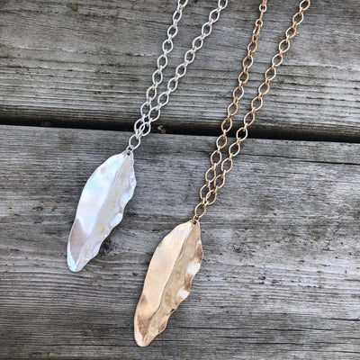 Long Leaf Chain Link Necklace