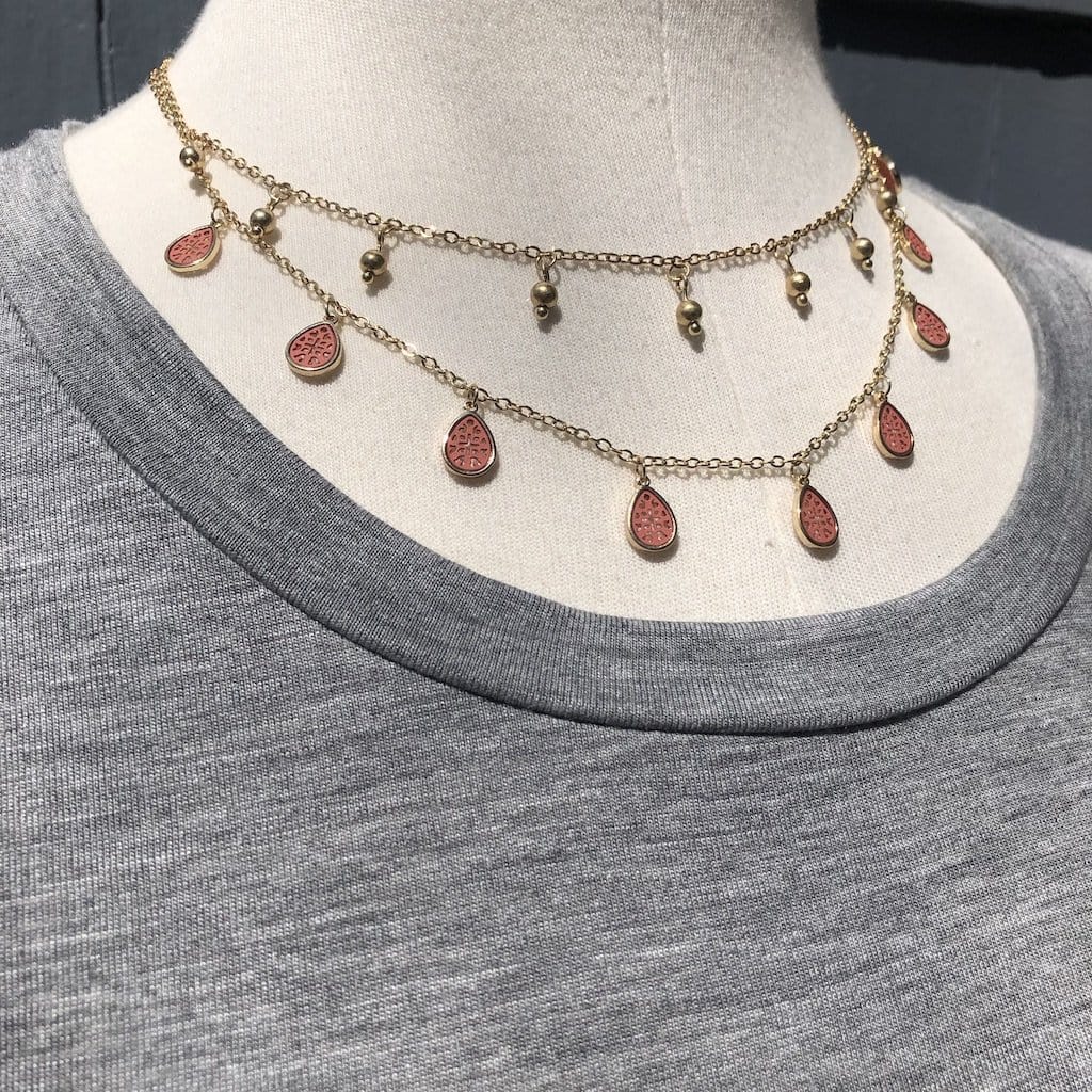 Coastal Coral Double Layer Necklace