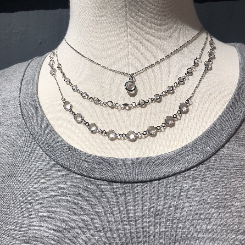 Silver Sparkle Three Layer Necklace