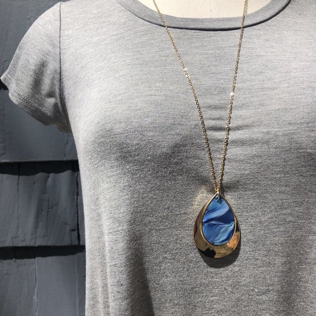 Ocean Droplet Pendant Necklace