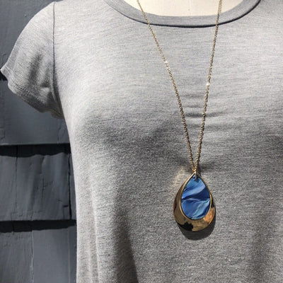 Ocean Droplet Pendant Necklace
