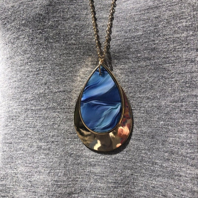 Ocean Droplet Pendant Necklace