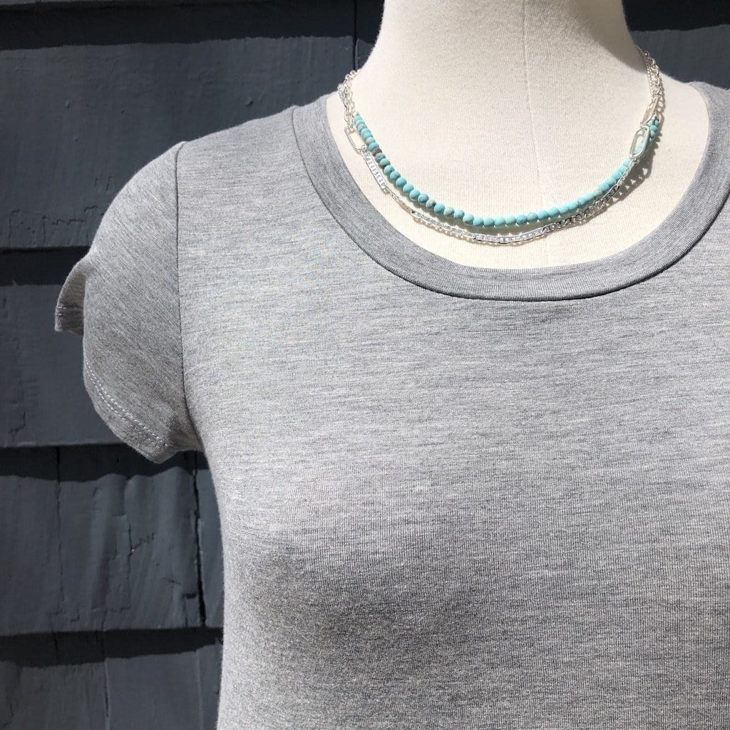 Double Layer Short Turquoise Detail Necklace