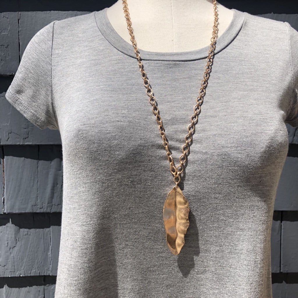 Long Leaf Chain Link Necklace