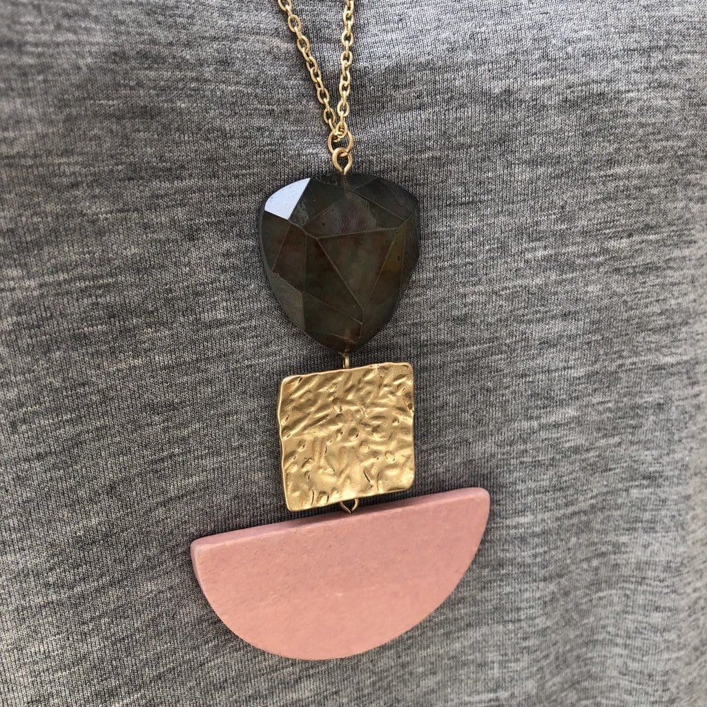 Pendant Trio Stone Necklace