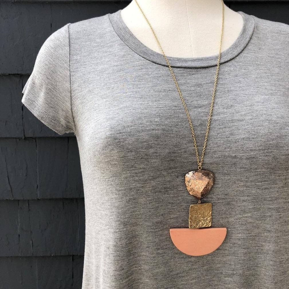 Pendant Trio Stone Necklace