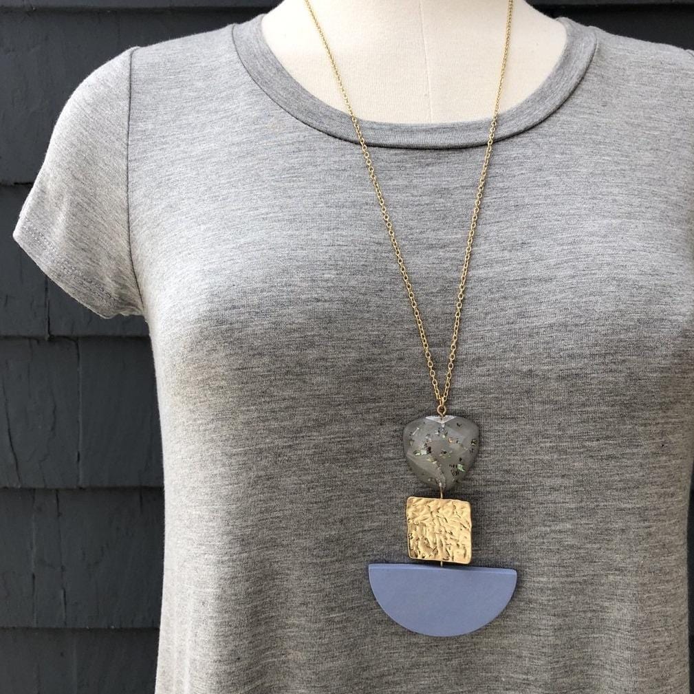 Pendant Trio Stone Necklace