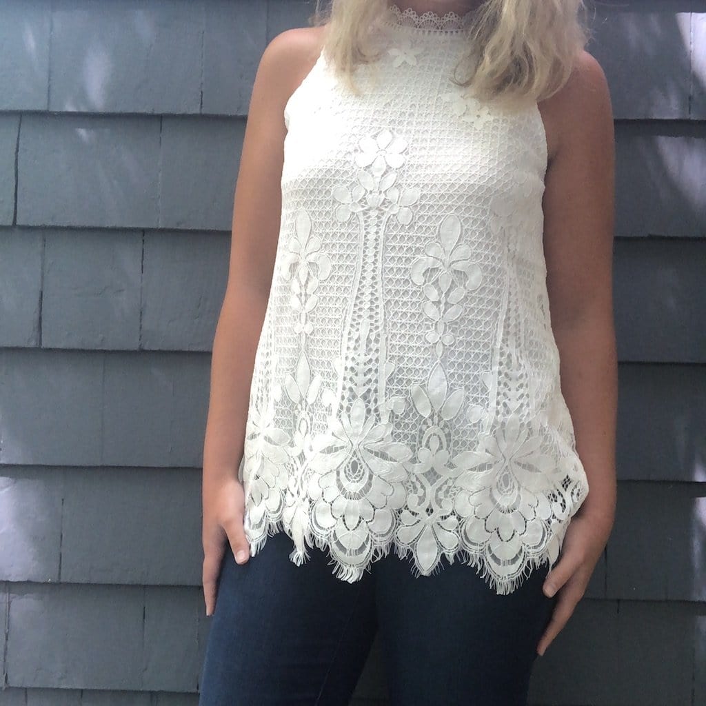 White Lace Overlay Tank