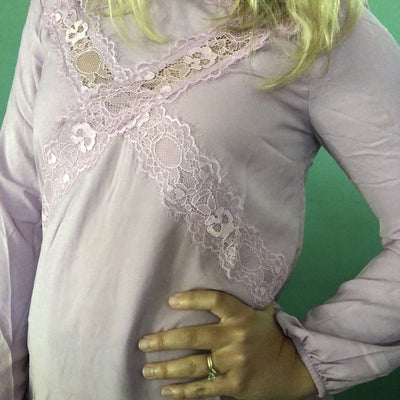 Lavender Lace Front Blouse
