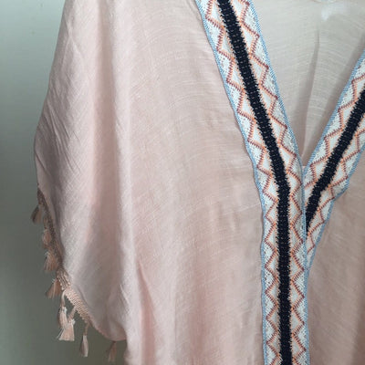 Embroidered Trim Poncho