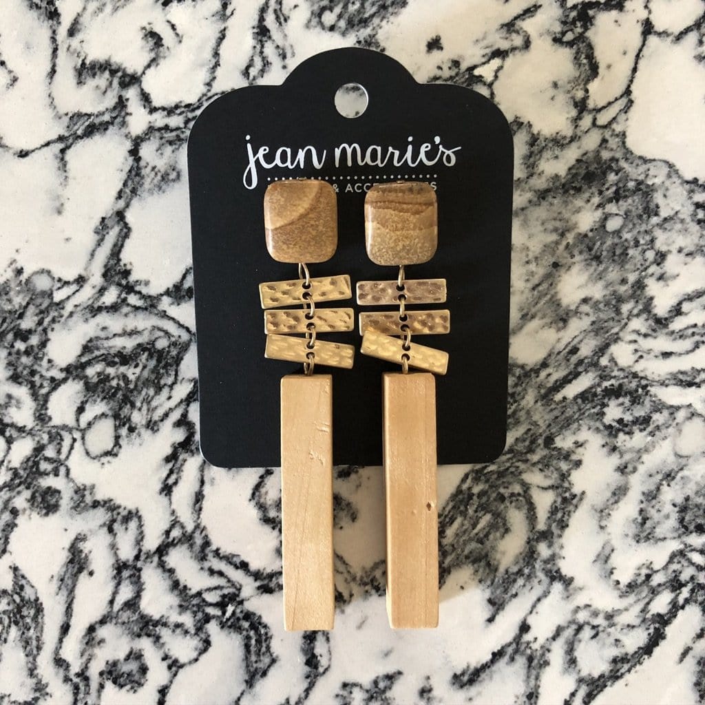 Wood Bar Statement Earring