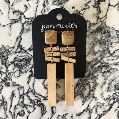 Wood Bar Statement Earring