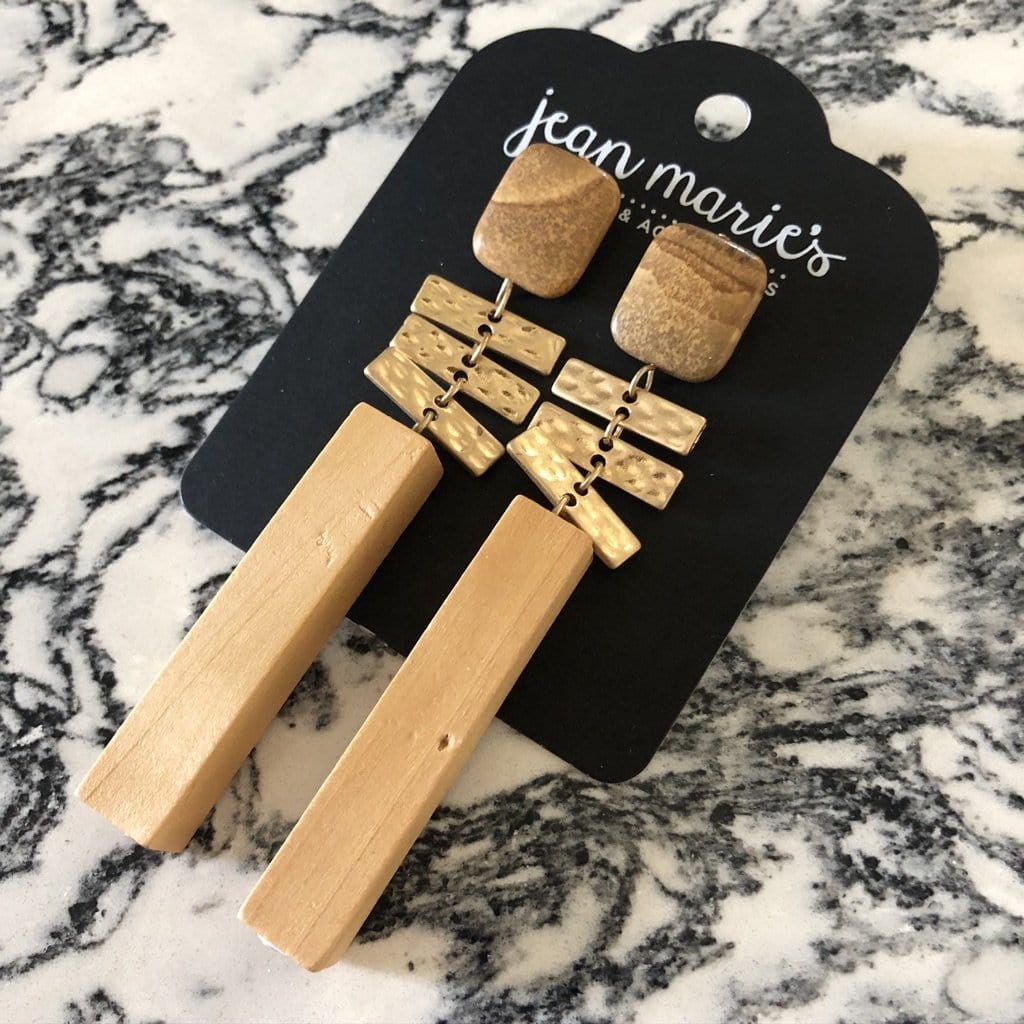 Wood Bar Statement Earring