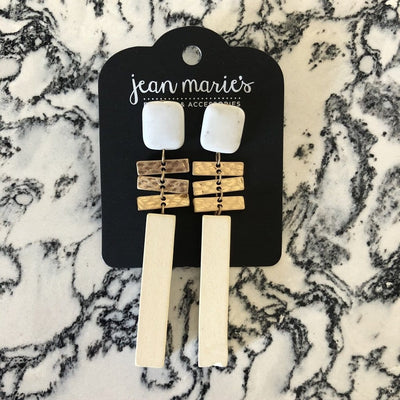 Wood Bar Statement Earring