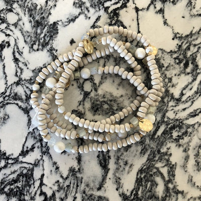Ivory Beaded Bracelet Set