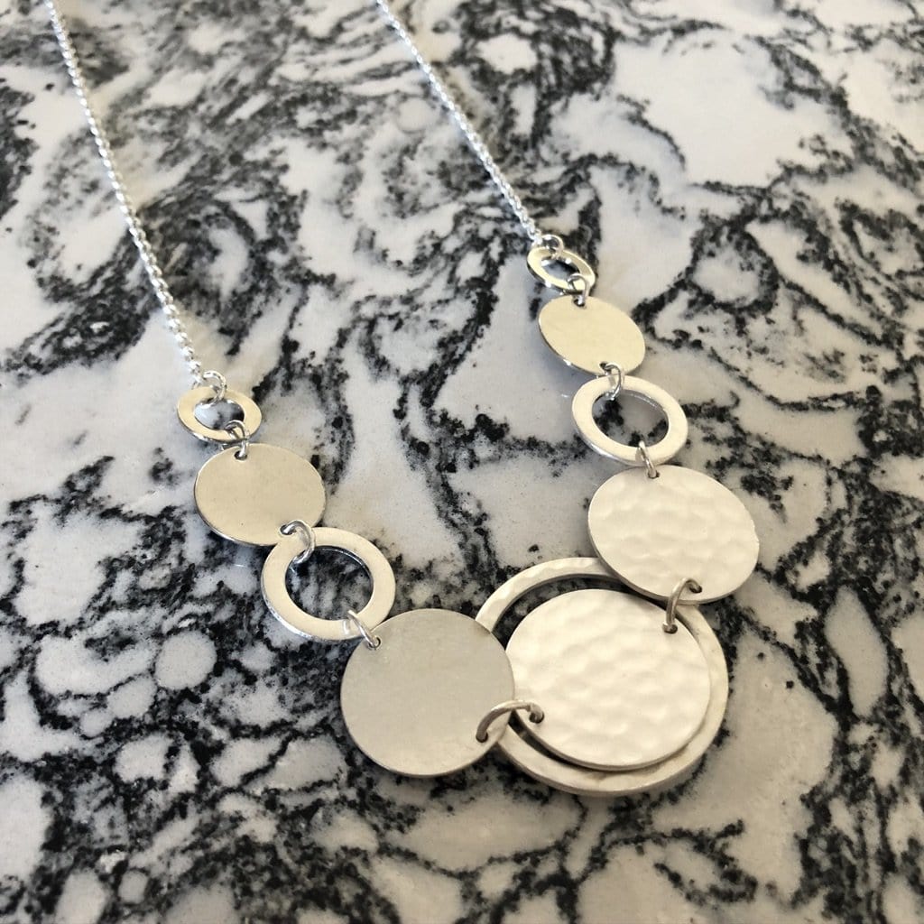 Round Silver Links Necklace