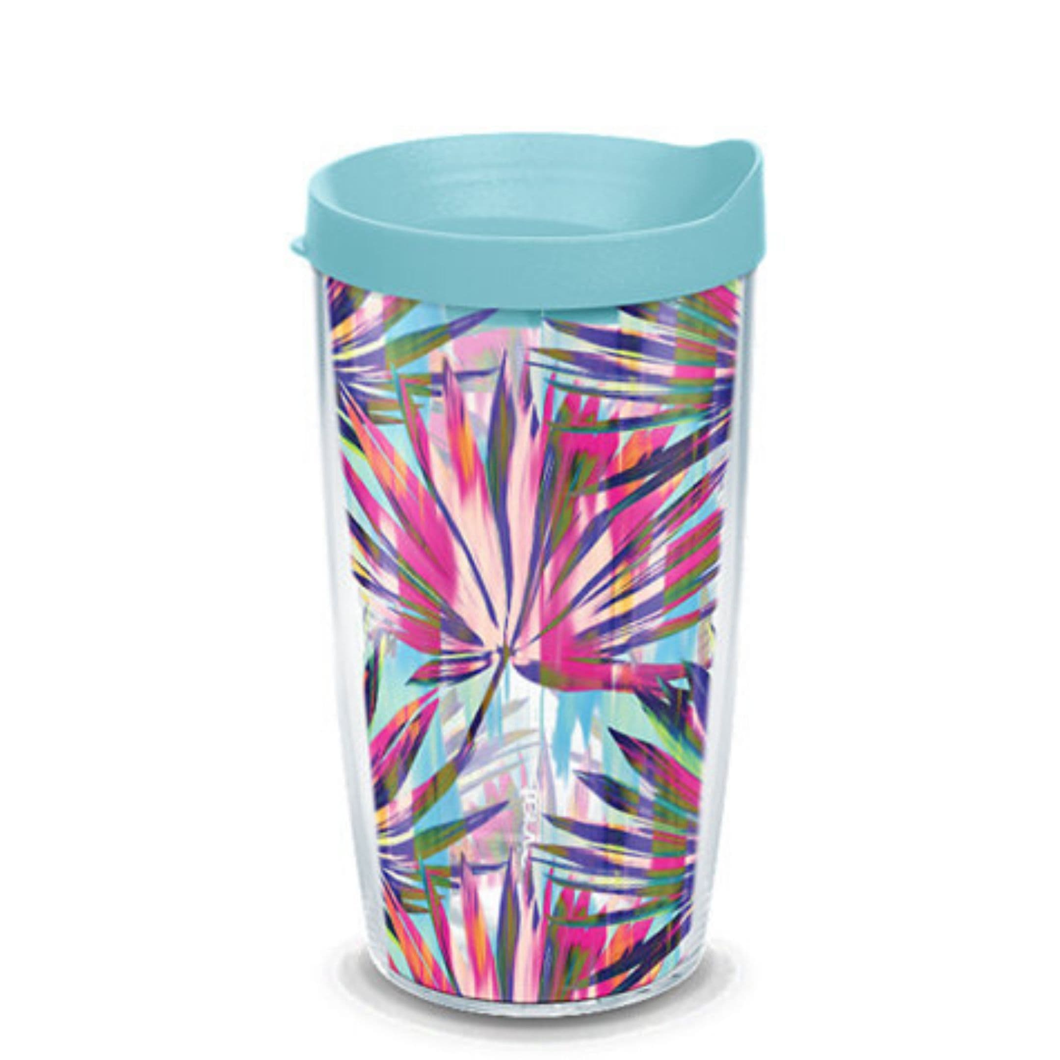 16oz Multi Color Palms w/Lid