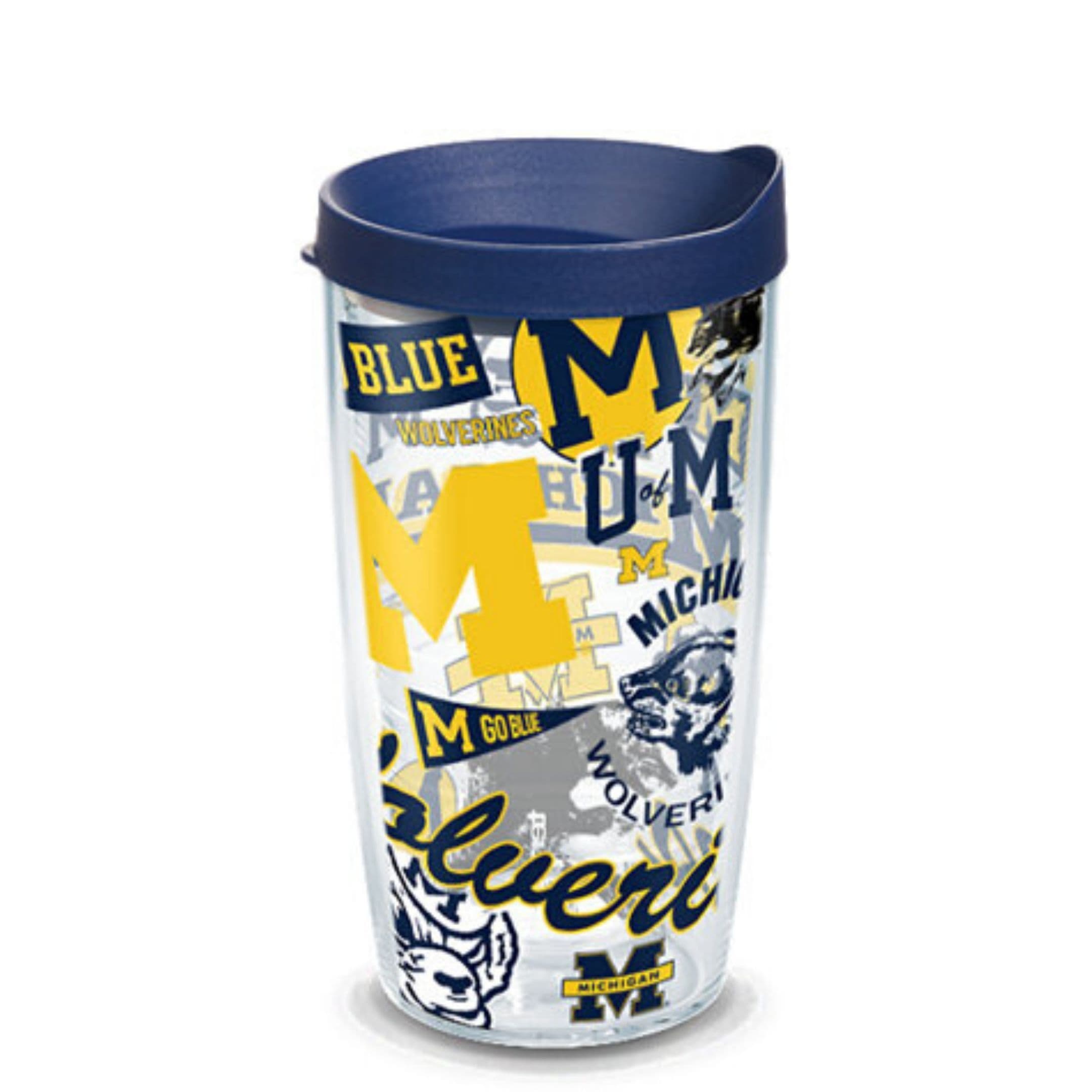 16oz Michigan Wolverines All Over w/Lid