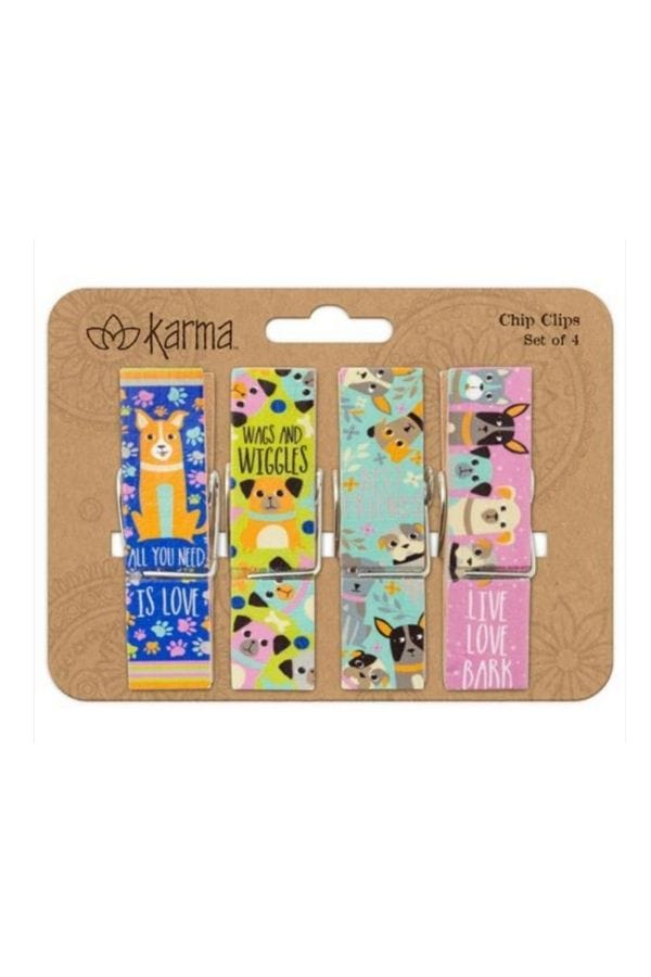 Bright Color Dog Chip Clips Set of 4
