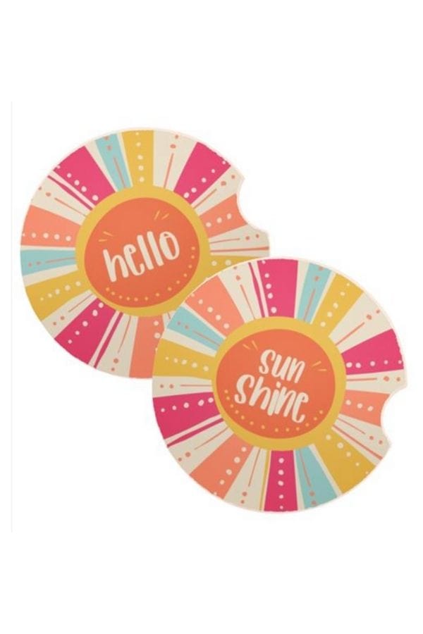 Hello Sunshine Car Coasters 2PK