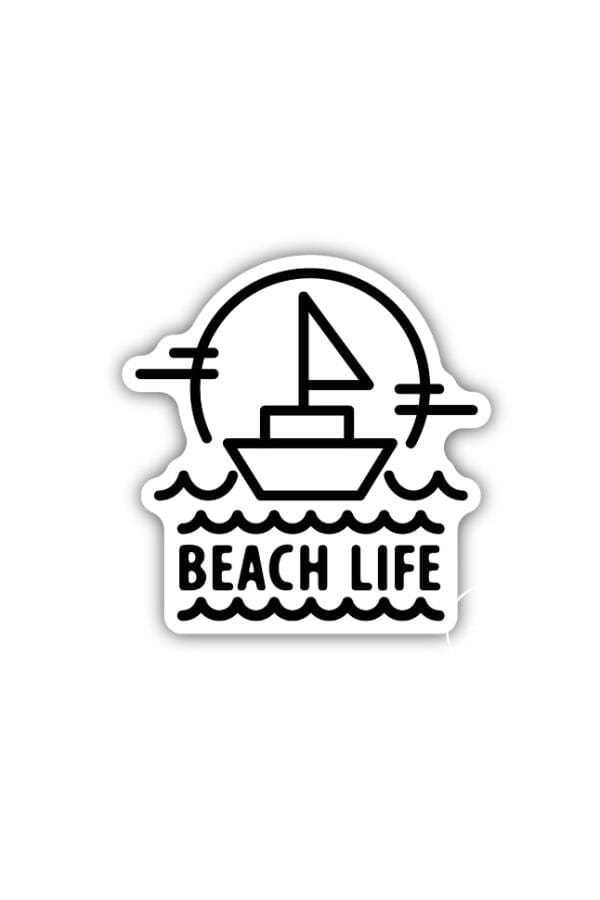 Beach Life Sailboat Sticker