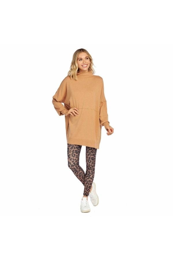 Tan  Rivers Mockneck Sweater OS
