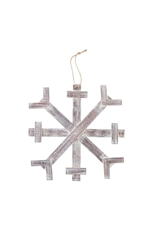 Medium Wood Planked Snowflake