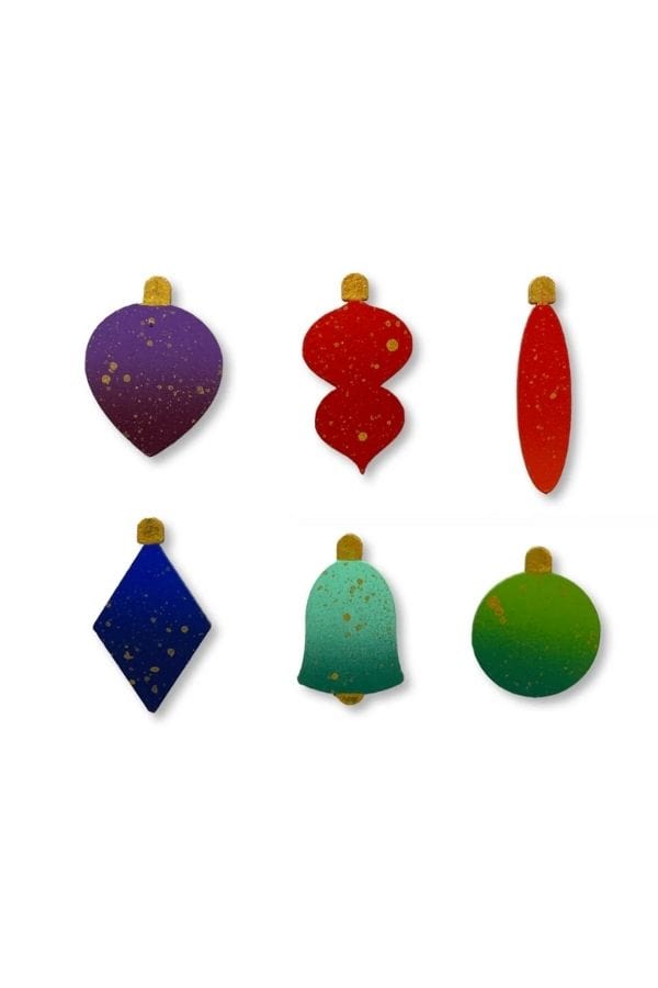 Vintage Christmas Ornaments Magnets S/6