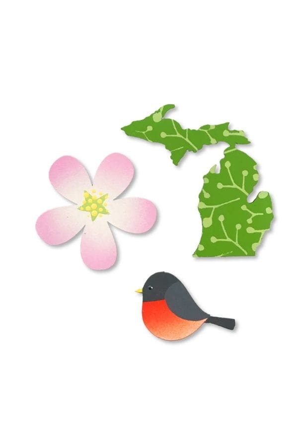 Michigan w/Apple Blossom Magnets S/3