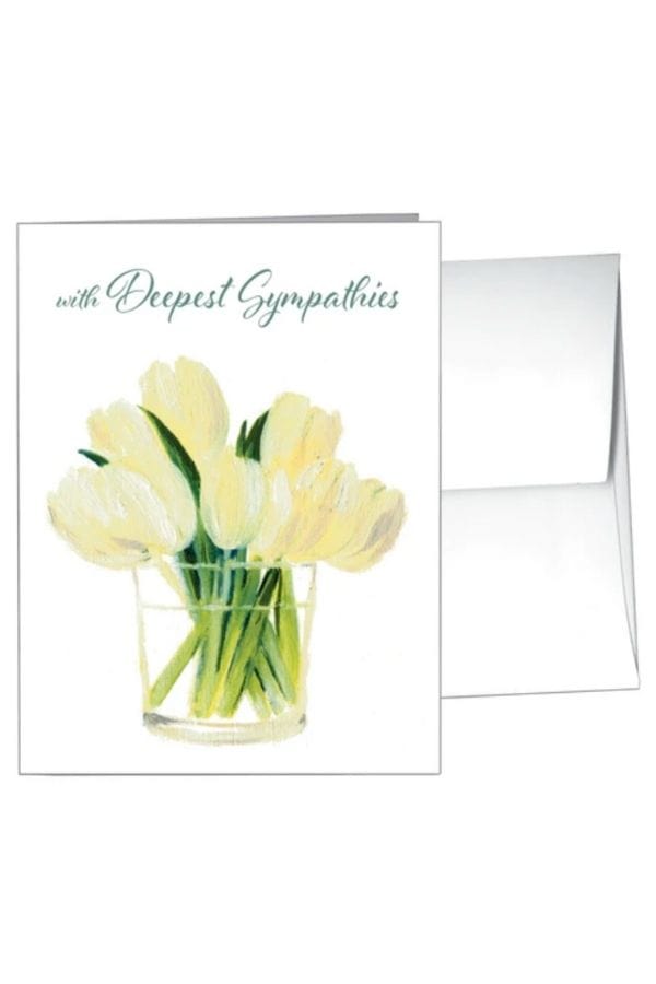 White Tulips in Glass Greeting Card