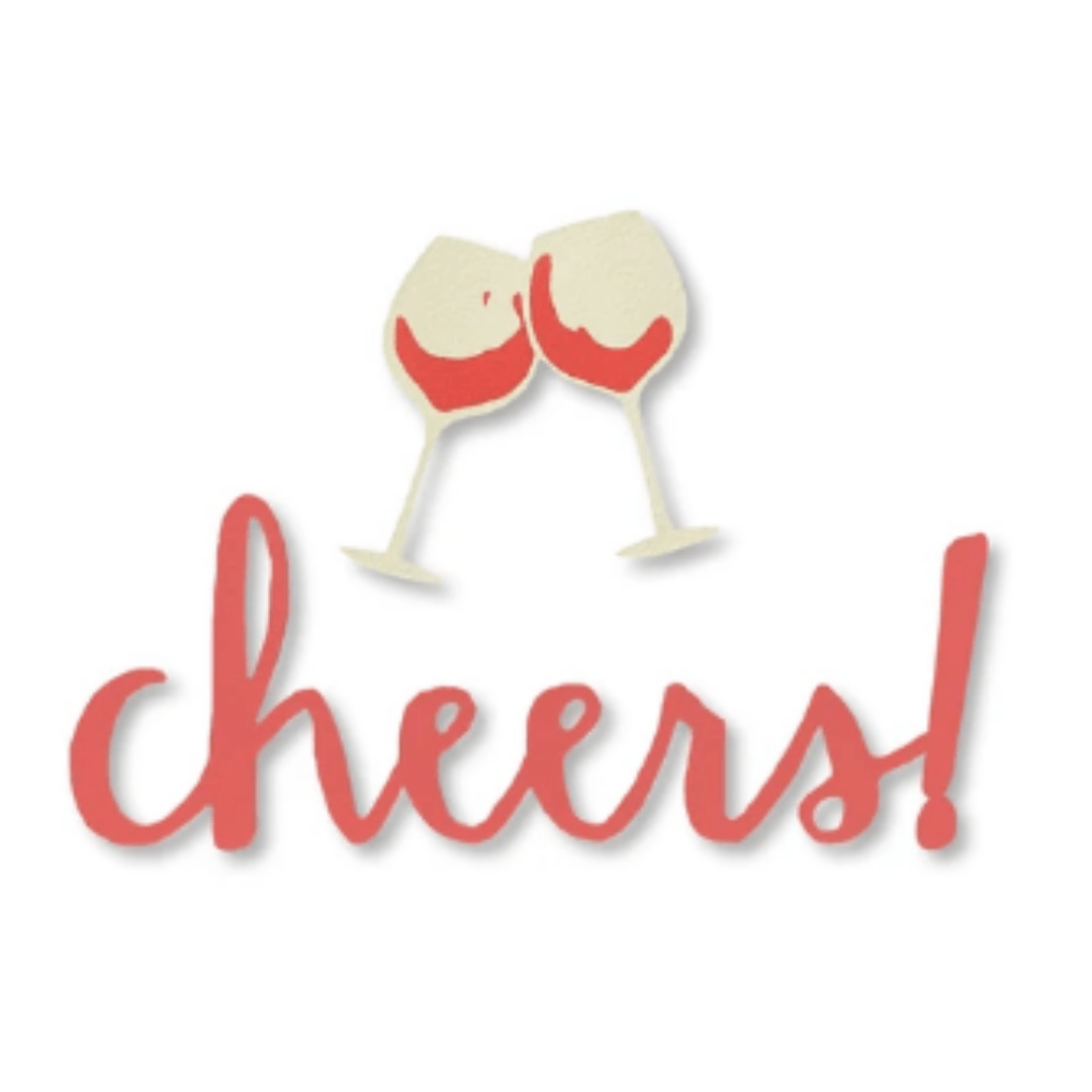 Cheers!" w Wine Magnets Rose' S/2